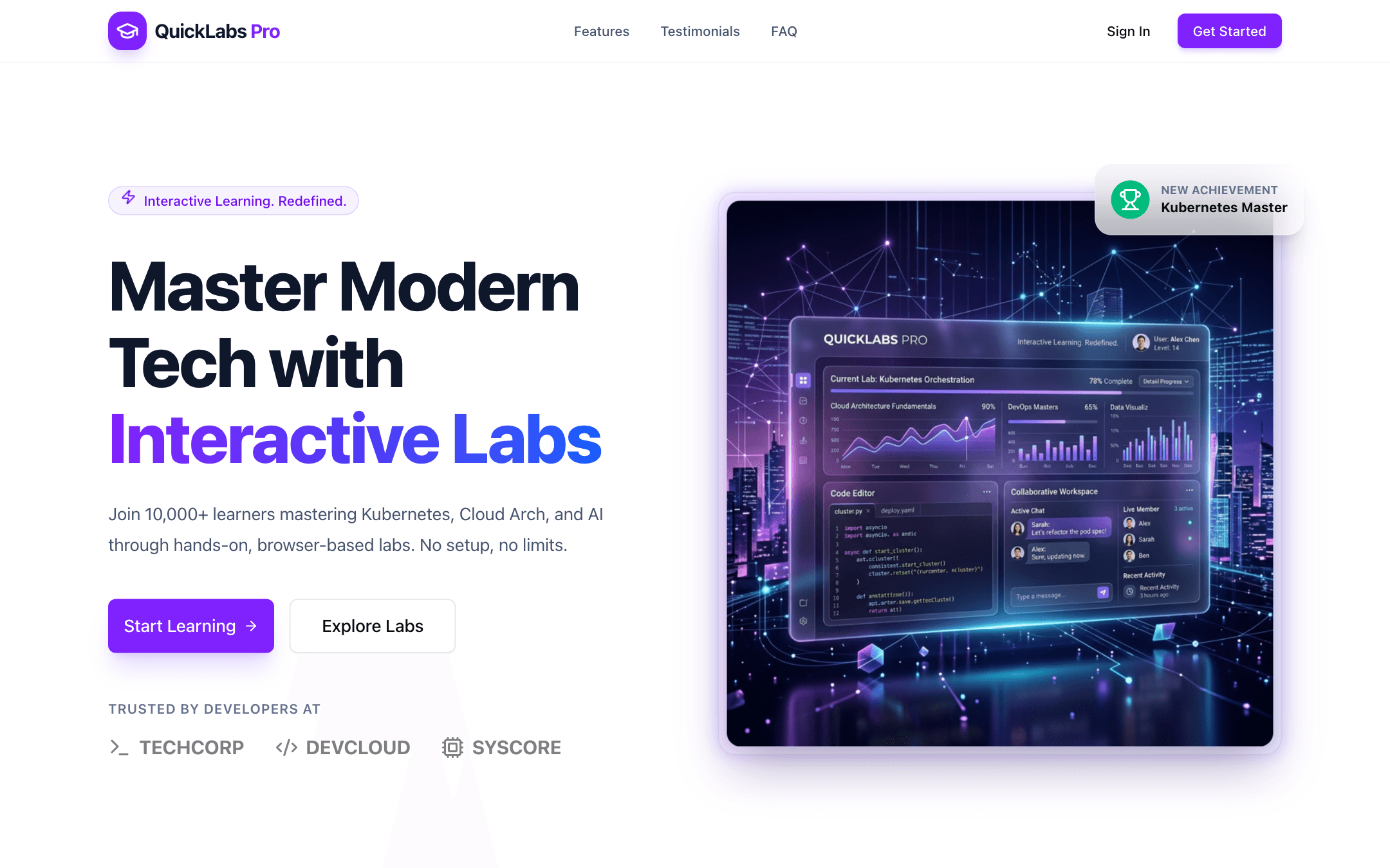 QuickLabs Pro home — verified labs for university students